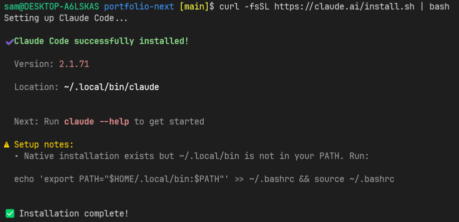 installing claude